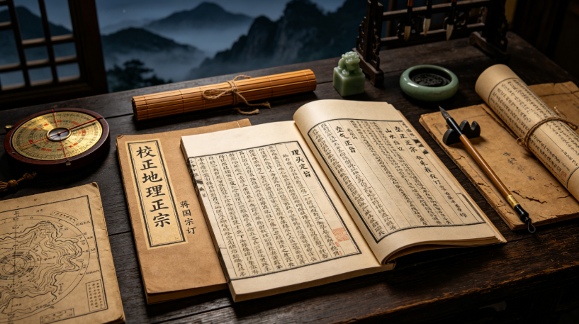 蒋国宗校订地理正宗残本，嘉庆木板，留存青囊、葬书、疑龙经三部古地理文献